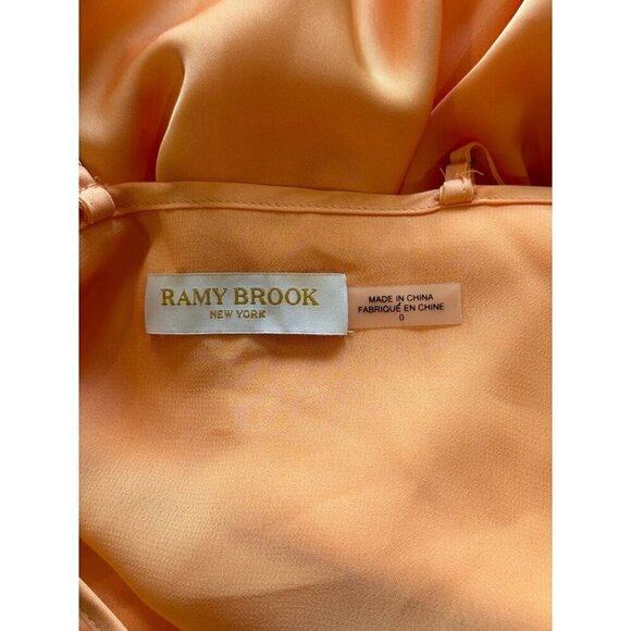 Ramy Brook Kiki Satin Cowl Neck Mini Dress Orange Womens Size 0 - Picture 10 of 11